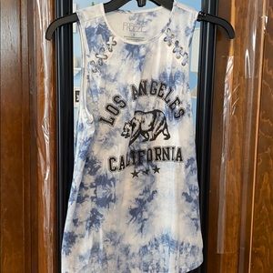 Freeze tie dyed graphic tank